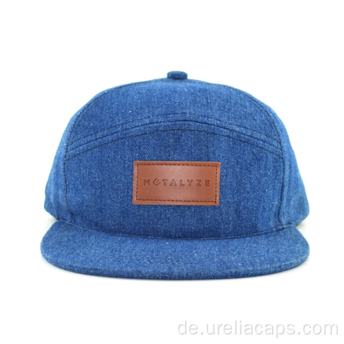 Snapback-Cap aus Baumwolle mit Lederetikett